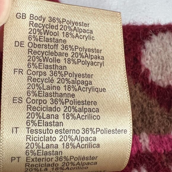 Scotch & Soda Amsterdam Women’s M Medium Pink Red Floral Alpaca Wool Sweater - Picture 3 of 7